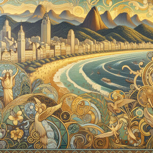 Explore how Gustav Klimt would reinterpret  painting of Rio de J...