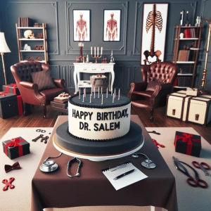 Design an image of an empty, masculine-themed room prepared for...