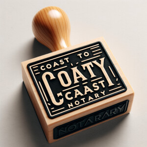 Stamp that reads "Coast to Coast' "notary"