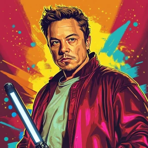 Elon Musk in GTA art style — Elon as a jedi — in the style of a...