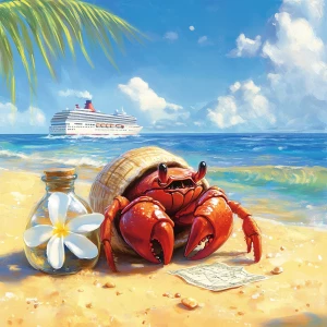 Imagine a bright and cheerful scene set on a sun-drenched tropic...