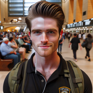 city transit officer aged 27,youthful  still,is captured in Gran...