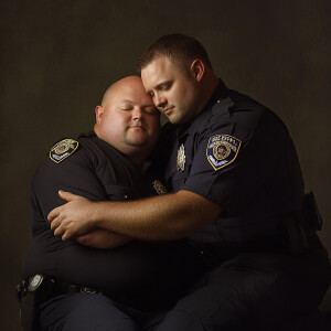 Lifesize digital photography portrait of a best romantic buddies...