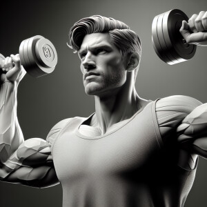 Create a 3D Ultrahigh hyper realistic picture of a guy working o...