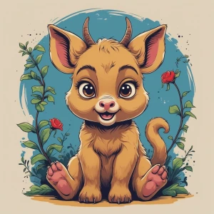 baby Musk in carton and satirical art style