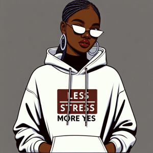 Full body image view of an African Am  woman wearing a plain whi...