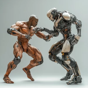 Using a collage technique Choreograph a dynamic duel between two...