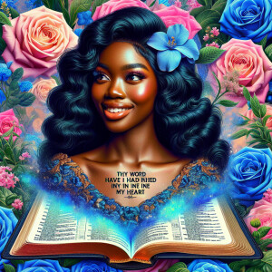 Create an image of an ultra-light-skinned African-American woman...