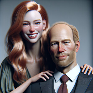 Photorealistic image. Long light ginger haired, faired skinned w...