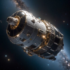 In the vast depths of space, a dazzling luminous deep space prob...