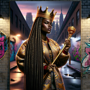 Generate a high-resolution, full-body illustration of a commandi...