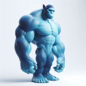 Smurf, muscular body, giant size, 4k,