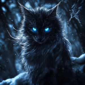 A sleek, shadow-dwelling ice wraithe, its metallic fur gleaming...