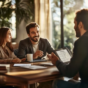 A warm and inviting photo-realistic scene of a professional heal...