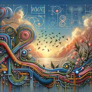 The golden ratio, Minimalist art Circuit, boards, circuitry, diagrams Cellular structures, DNA, circuit boards, colorful wires,  asian and Egyptian  graffiti, lie detector graphs, cardio, printout , branches infinity sign, cave, Art, handprints, distant birds flying, flowering vines, abstract gestural painting, dna