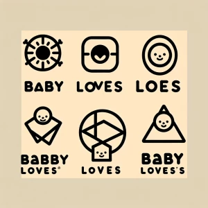 Design a series of logos for the brand "Baby Loves" featuring va...