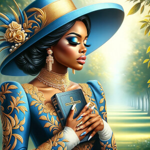 Render an airbrush oil painting of an African American woman wit...