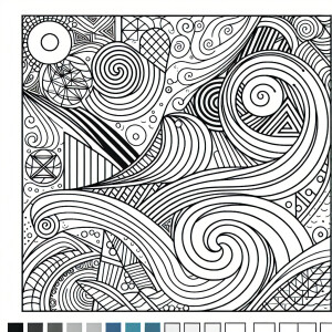 create a coloring page of an abstract