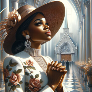 Create an airbrush oil painting of an African American woman wit...