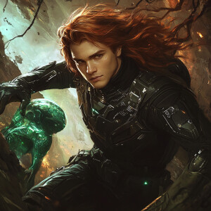 Create an image of a confident 22-year-old European man with han...