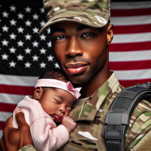 stable diffusion, close up, African American Soldier, clean shav...