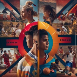 Banner for website showing different sports wear and players wit...