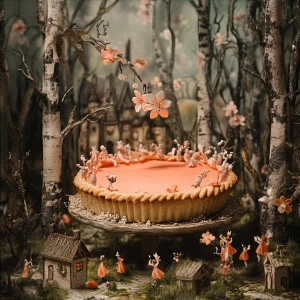 Create a hyperrealistic image of a magical elfin forest with a v...