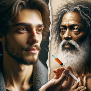 Can you help me create a African-American Jesus with medium with...