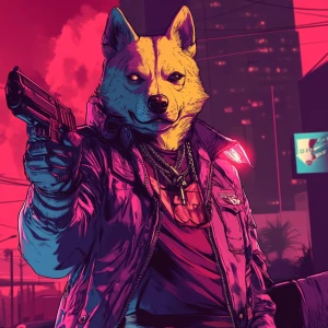 MEME DOGE in GTA art style — — highly detailed character portra...