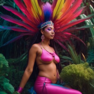 Princess of the neon-nudist tribe of women