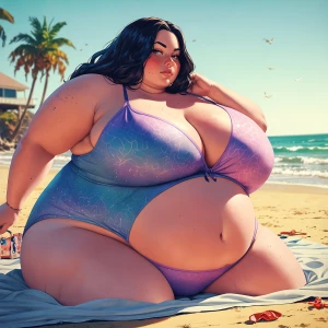Hot Ssbbw woman at the beach