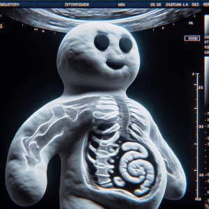 Create an ultra-detailed, ultra-realistic 8K resolution sonogram...