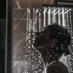 In the shower