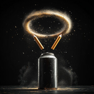 Create a dynamic 3D rendered illustration that showcases a styli...