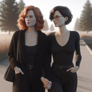 Photorealistic image high resolution. Light hair ginger female w...