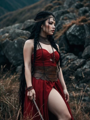 Create an image of the goddess Trivia, symbolizing power and hol...