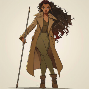 A from head to Toe ( must show boots and cane) trench coat weari...