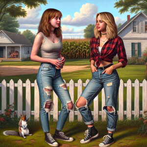 realistic two brown & green eyes American grown women both small...