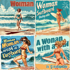 A captivating vintage 1960s-inspired graphic design featuring a...