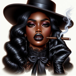 Victorian scene: Airbrush style, a beautiful African American da...
