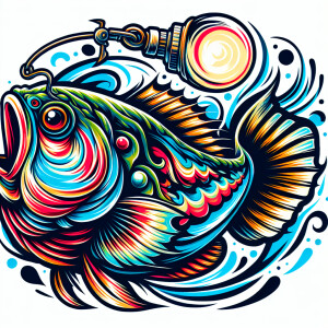 Angler fish in an new school tattoo style