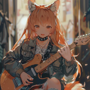 Create an intricate illustration of an anime girl exuding joy wh...