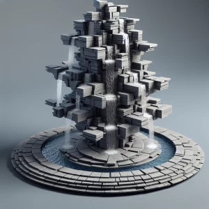 Founatain waterfalls floating made of this slate stone slabs uni...