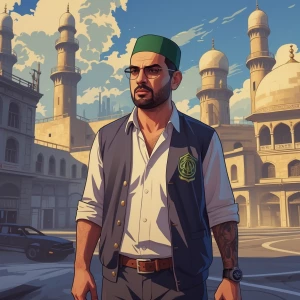 Hasbullah in GTA art style