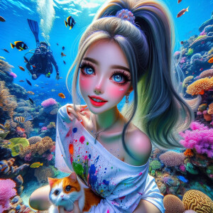 (solid background), ((multiple thick acrylic pigment vivid color...