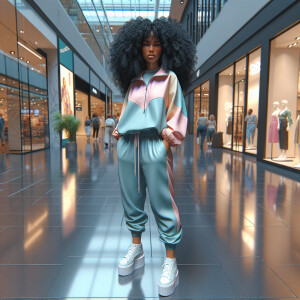 Generate an 3-D realistic image featuring a light skin African-A...