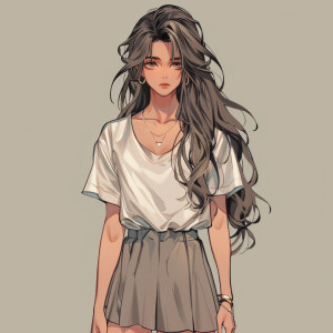 a feminine boy, girly boy, cute boy, trap, long hair, girly outf...