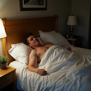 He is completely out naikedin the bed showinoff thatnicedicof hi...