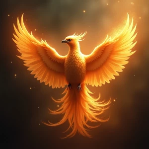 create a realistic photo a phoenix representing power and hope