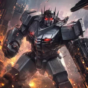 Create an image of Megatron from the classic Transformers cartoo...